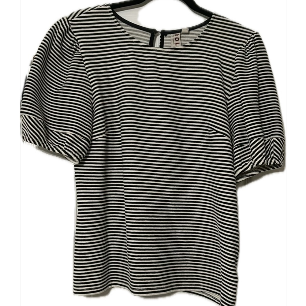 Anthropologie Black and White Striped Top